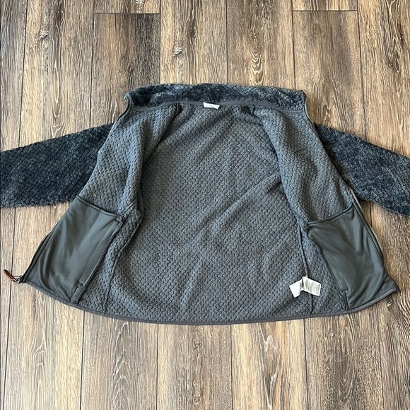 Columbia Jacket Women’s Charcoal Gray Fuzzy Full Zip Athleisure, Size Medium - Picture 5 of 14